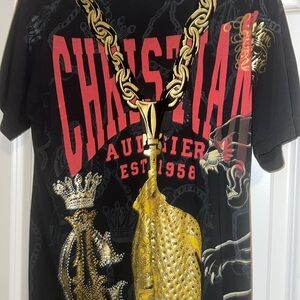 Christian Audigier Black size L Boxing Gloves with rhinestones